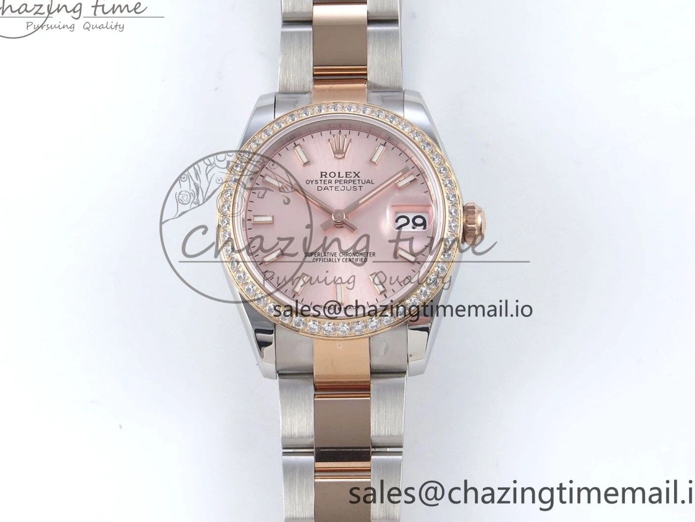 904L 2688 Oyster Dial RG Bracelet Steel SS 278381RBR DateJust Stick Diamonds RG Edition ETA on ARF 31 Bezel 1:1 Best 0415